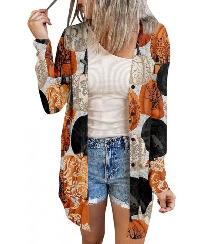 Print Lightweight Cardigan for Women 2023 Fall Cute Loose Casual Womens Cardigans 100+ Colors Halloween Costumes 06-khaki $11...