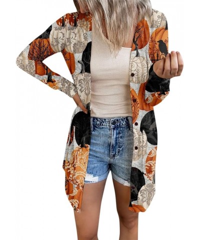 Print Lightweight Cardigan for Women 2023 Fall Cute Loose Casual Womens Cardigans 100+ Colors Halloween Costumes 06-khaki $11...