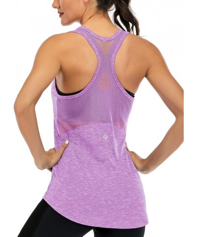 ICTIVE Workout Tank Tops for Women Sleeveless Yoga Tops for Women Mesh Racerback Tank Tops Muscle Tank Light Purple $11.03 Ac...