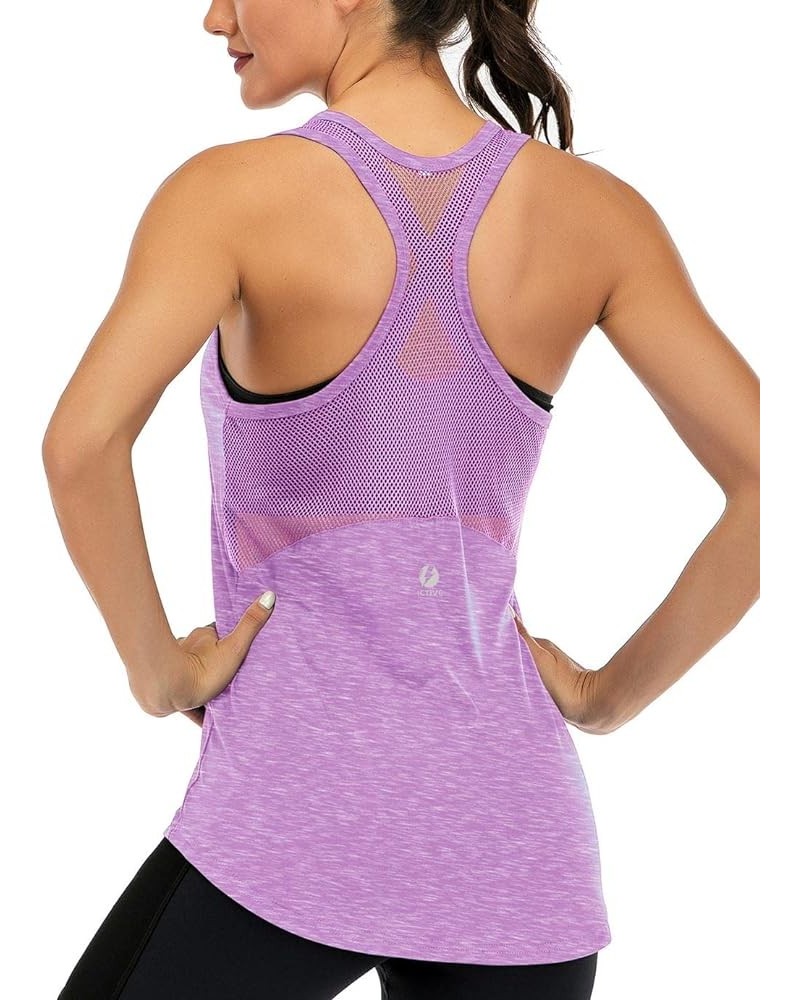 ICTIVE Workout Tank Tops for Women Sleeveless Yoga Tops for Women Mesh Racerback Tank Tops Muscle Tank Light Purple $11.03 Ac...