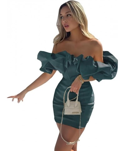 Off Shoulder Ruched Homecoming Dresses for Teens Short Ruffles Tube Satin Formal Cocktail Evening Party Gowns 2023 FL0073 Tea...