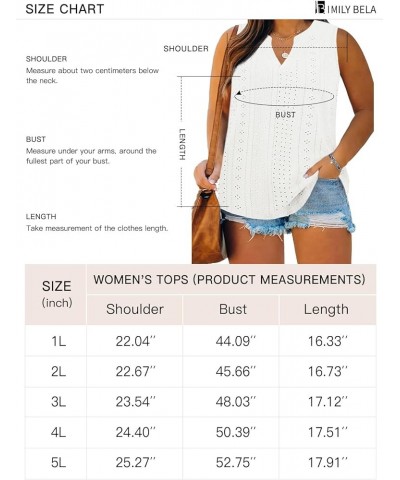 Womens Plus Size Tank Tops V Neck Sleeveless Eyelet Shirts Summer Basic Camisole Green $11.21 Tanks