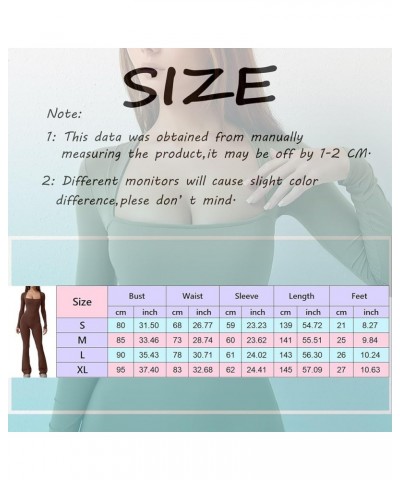 Long Sleeve Jumpsuits for Women Square Neck Wide Leg Full Length Romper Playsuit Flare Jumpsuits for Women Grey $9.44 Sleep &...