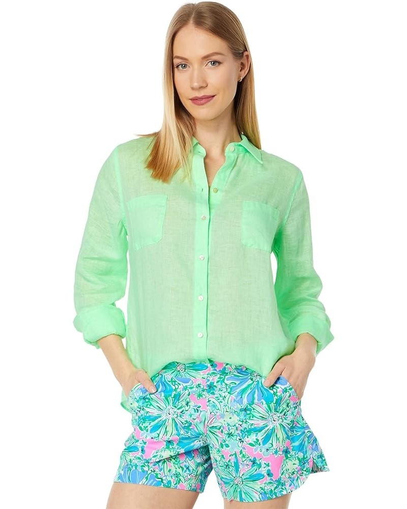 Sea View Button-Down Pistachio Green $39.51 Blouses