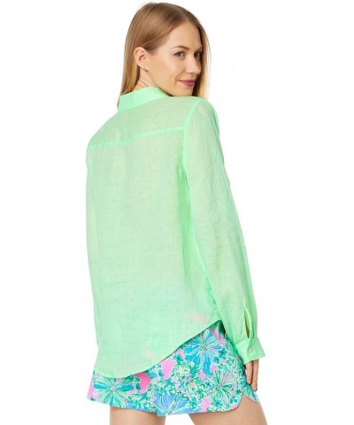 Sea View Button-Down Pistachio Green $39.51 Blouses