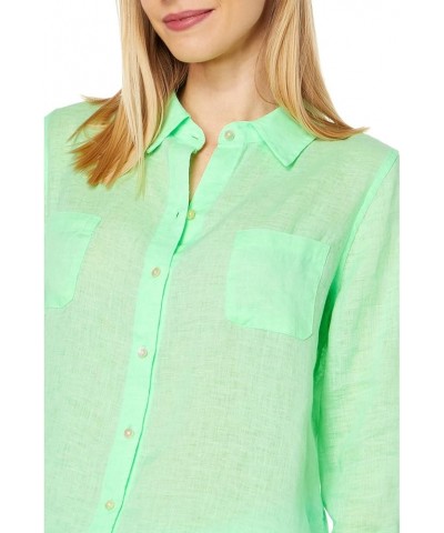 Sea View Button-Down Pistachio Green $39.51 Blouses