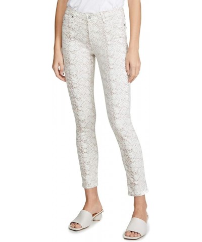 Women's Prima Mid-Rise Cigarette Leg Skinny Fit Ankle Pant Silk Python Ivory Dust $40.17 Pants