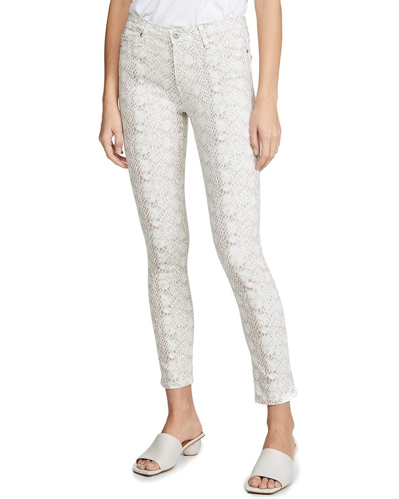 Women's Prima Mid-Rise Cigarette Leg Skinny Fit Ankle Pant Silk Python Ivory Dust $40.17 Pants