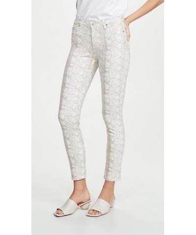 Women's Prima Mid-Rise Cigarette Leg Skinny Fit Ankle Pant Silk Python Ivory Dust $40.17 Pants