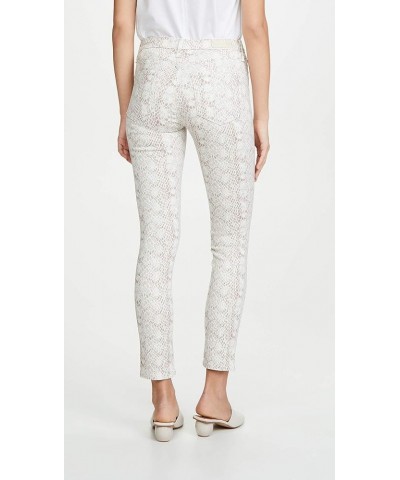 Women's Prima Mid-Rise Cigarette Leg Skinny Fit Ankle Pant Silk Python Ivory Dust $40.17 Pants