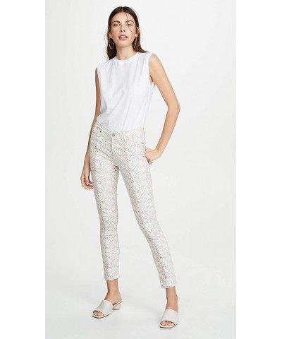 Women's Prima Mid-Rise Cigarette Leg Skinny Fit Ankle Pant Silk Python Ivory Dust $40.17 Pants