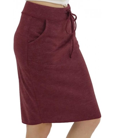 Women's High Waist Stretch Pencil Skirt with Pockets Bj 001 Burgandy $10.66 Others