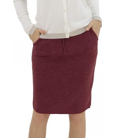 Women's High Waist Stretch Pencil Skirt with Pockets Bj 001 Burgandy $10.66 Others