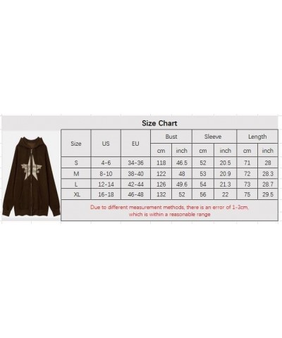 Star Print Hoodie for Women Y2k Fairy Grunge Zip Up Loose Oversized Sweatshirt Hurajuku Punk Fall Jacket with Pocket 23aug28b...