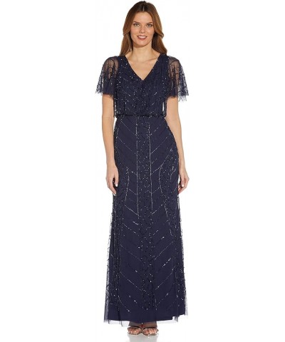 Women's Beaded Blouson Dress Navy $136.80 Dresses