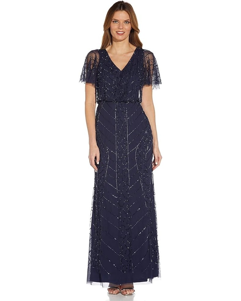 Women's Beaded Blouson Dress Navy $136.80 Dresses