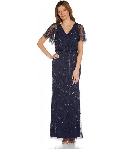 Women's Beaded Blouson Dress Navy $136.80 Dresses