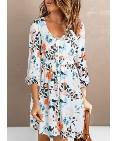 Off The Shoulder Tops for Women Casual Floral Blouses Lantern Sleeves Chiffon Shirt Tops Printed White $16.95 Rompers