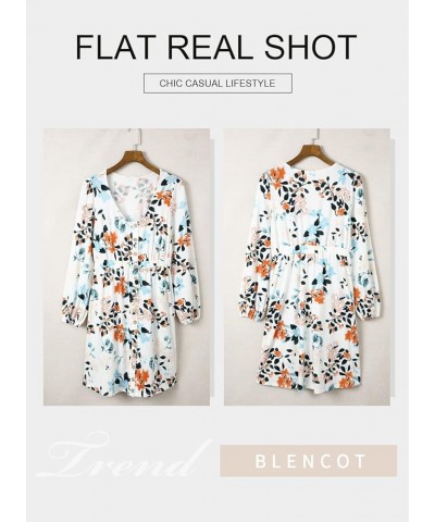 Off The Shoulder Tops for Women Casual Floral Blouses Lantern Sleeves Chiffon Shirt Tops Printed White $16.95 Rompers