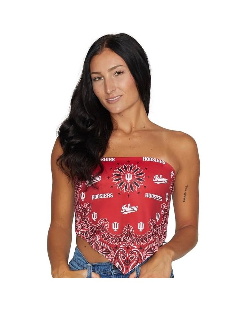 Women's Bandana Top Tailgate Outfit College Tank Top Crop Top Made in USA One Size Fits Most Indiana Hoosiers - Crimson $19.8...