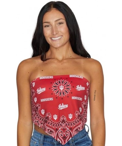 Women's Bandana Top Tailgate Outfit College Tank Top Crop Top Made in USA One Size Fits Most Indiana Hoosiers - Crimson $19.8...