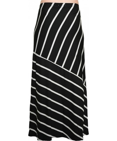 Ladies' Maxi Skirt Black & Gray Stripe $19.24 Skirts