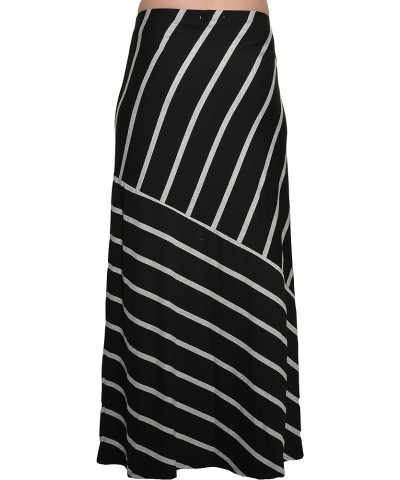 Ladies' Maxi Skirt Black & Gray Stripe $19.24 Skirts