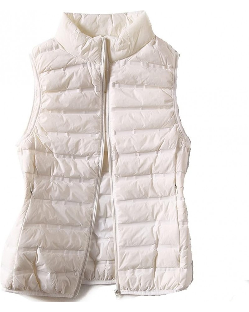 Women's Ultra Light Long Down Vest Zipper Up Nylon Water-Resistant Puffer Vest Coat for Outdoor White $29.67 Vests