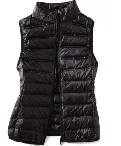 Women's Ultra Light Long Down Vest Zipper Up Nylon Water-Resistant Puffer Vest Coat for Outdoor White $29.67 Vests