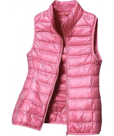 Women's Ultra Light Long Down Vest Zipper Up Nylon Water-Resistant Puffer Vest Coat for Outdoor White $29.67 Vests