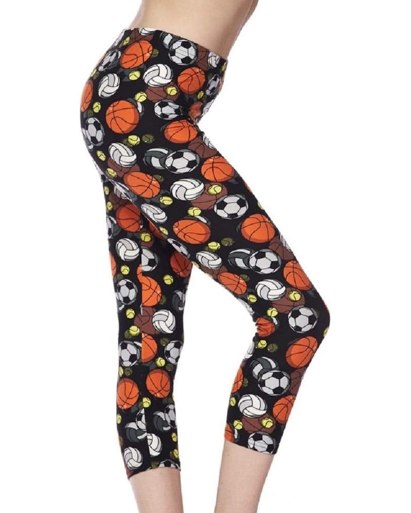 Woman Super Soft Long and Capri Leggings Ball Play Print $10.89 Leggings