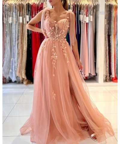 Lace Appliques Prom Dresses Long Ball Gown with Slit Tulle Sweetheart Evening Party Gowns Yellow $30.00 Dresses