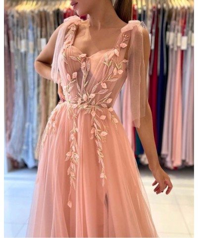 Lace Appliques Prom Dresses Long Ball Gown with Slit Tulle Sweetheart Evening Party Gowns Yellow $30.00 Dresses