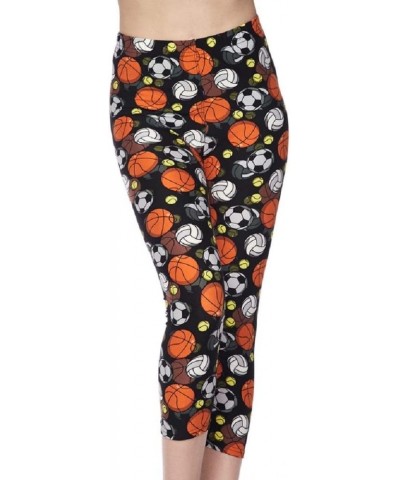 Woman Super Soft Long and Capri Leggings Ball Play Print $10.89 Leggings