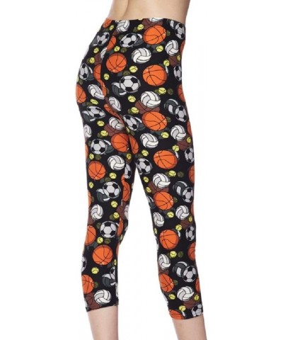 Woman Super Soft Long and Capri Leggings Ball Play Print $10.89 Leggings