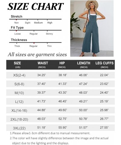 Women's Cotton Bib Overalls Wide Leg Loose Fit Jumpsuit Baggy Fashion Sleeveless Rompers Brickred $17.59 Overalls