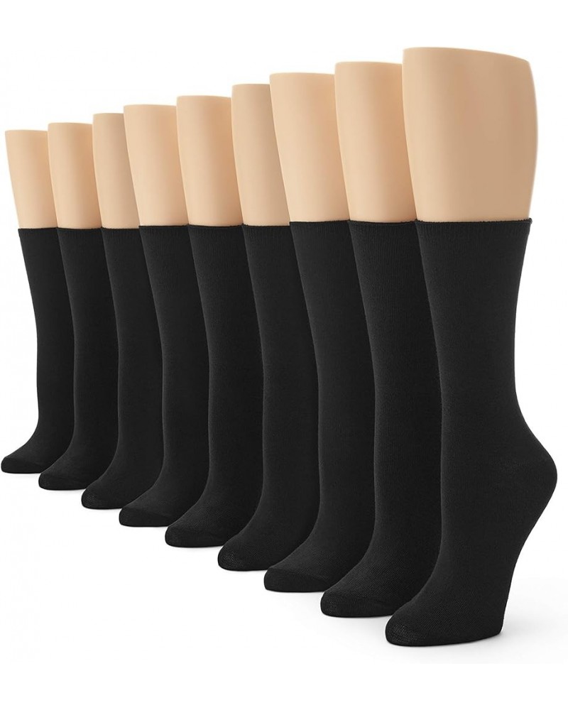 Women's Jean Crew Sock Black - 9 Pair Pack $10.83 Socks