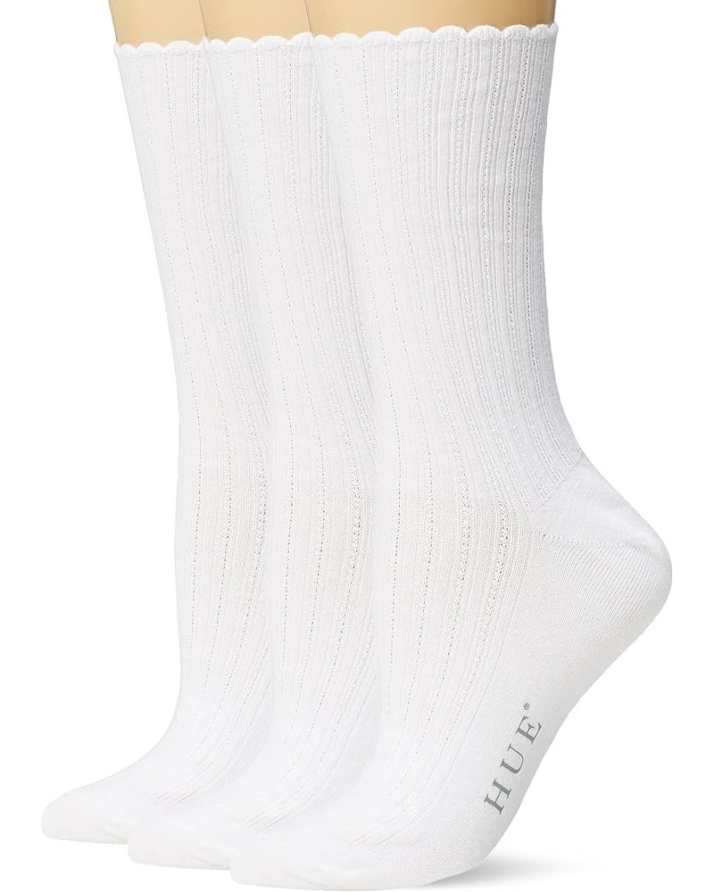 Women's Scalloped Pointelle Sock White $10.90 Socks