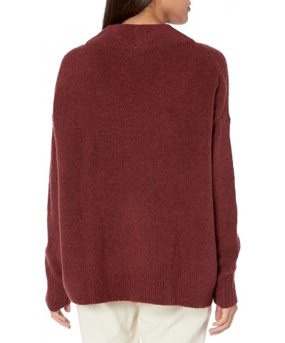 Women's Mock Neck Cozy Sweater – Soft Long Sleeve Pullover Top Wine $34.19 Sweaters