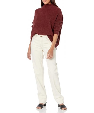 Women's Mock Neck Cozy Sweater – Soft Long Sleeve Pullover Top Wine $34.19 Sweaters