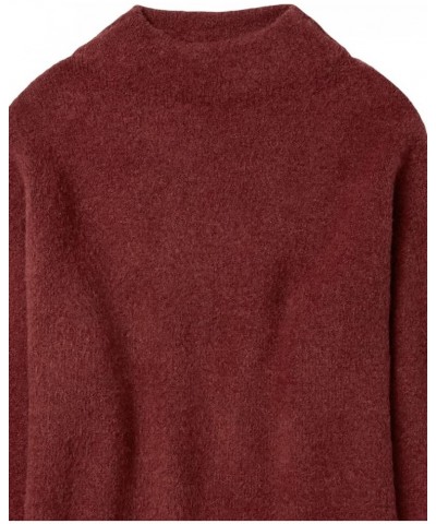 Women's Mock Neck Cozy Sweater – Soft Long Sleeve Pullover Top Wine $34.19 Sweaters