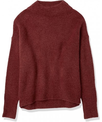 Women's Mock Neck Cozy Sweater – Soft Long Sleeve Pullover Top Wine $34.19 Sweaters