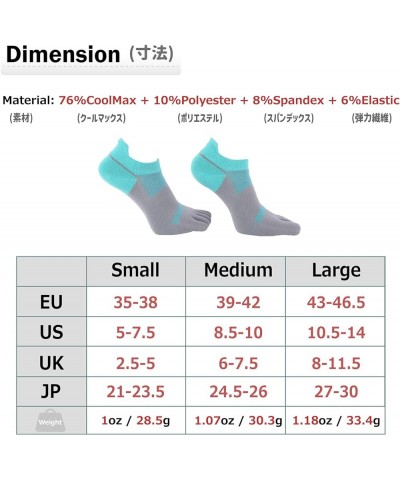 Toe Socks Running Five Finger Socks for Men Women 3 Pairs Ankle Quarter Athletic Sport Socks 07 Black + Gray + Lake Blue【ankl...