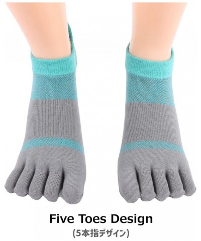 Toe Socks Running Five Finger Socks for Men Women 3 Pairs Ankle Quarter Athletic Sport Socks 07 Black + Gray + Lake Blue【ankl...