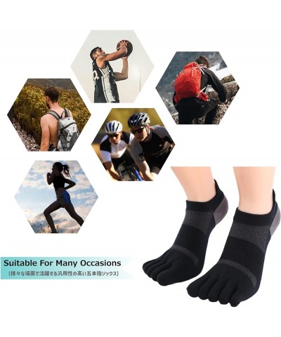 Toe Socks Running Five Finger Socks for Men Women 3 Pairs Ankle Quarter Athletic Sport Socks 07 Black + Gray + Lake Blue【ankl...