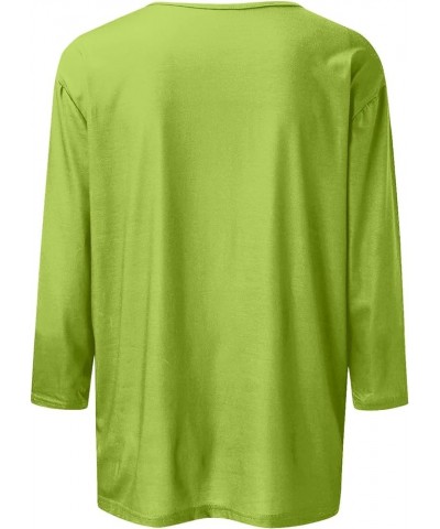 Womens Tops 3/4 Sleeve Summer Tops for Women 2023 Crewneck Slim Fit Half Sleeve Tshirts Spring Blouse Bb-green $8.99 T-Shirts