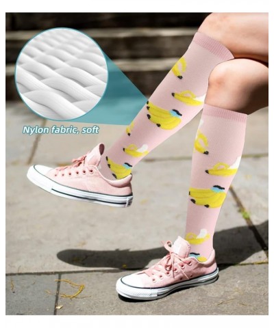 Compression Socks 20-30mmHg Women & Men Support Graduated Circulation for Running Travel Athletic（4pack） Fruit Watermelon Pea...