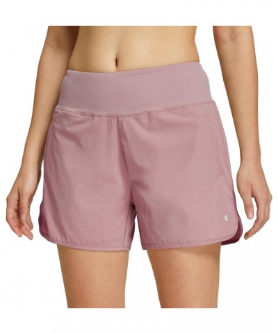 Womens 4" Running Hiking Shorts Athletic Active Shorts with Liner Quick Dry Sports Shorts Zipper Pocket Pink $13.12 Activewear