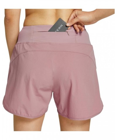 Womens 4" Running Hiking Shorts Athletic Active Shorts with Liner Quick Dry Sports Shorts Zipper Pocket Pink $13.12 Activewear