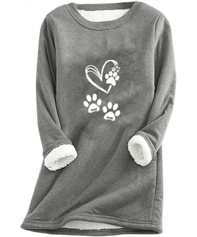 WQJNWEQ All I Need Is This Dog And That Other Dog Sweatshirt Women Sherpa Lined Fleece Pullover Crewneck Warm Underwear Tops ...